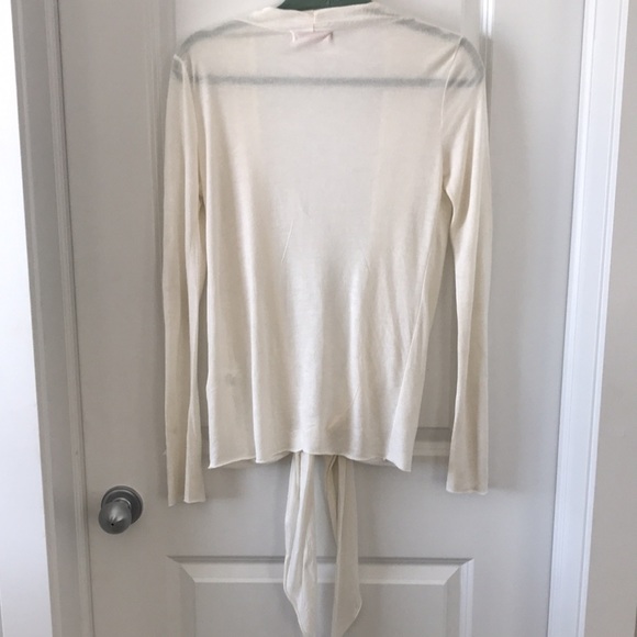 Velvet Beige Ballerina Style Wrap Cardigan - Picture 4 of 5
